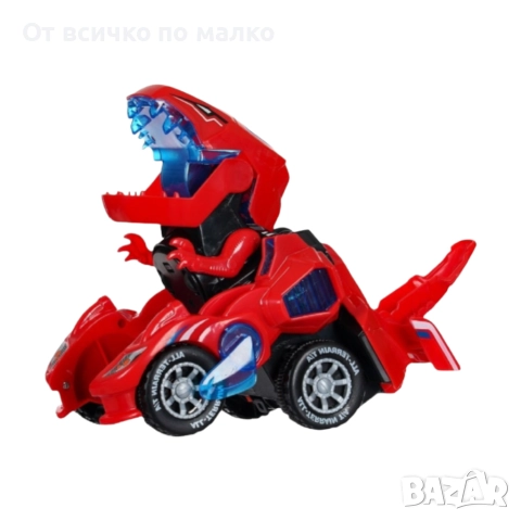 ✨Трансформърс Динозавър с LED светлини и звук - ЗЕЛЕН / СИН / ЧЕРВЕН , снимка 3 - Коли, камиони, мотори, писти - 52658213