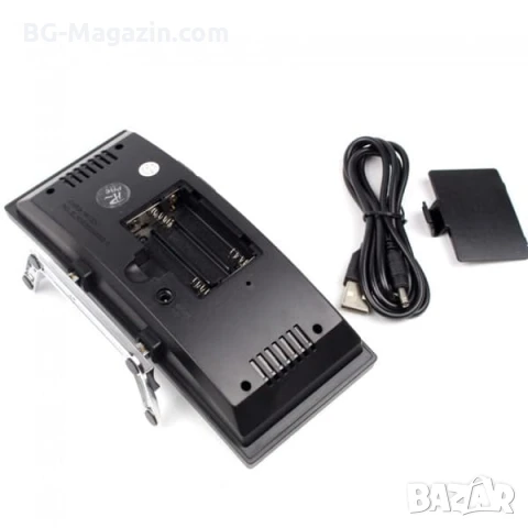 Модерен електронен LED настолен часовник с температура USB безшумен малък за спалня офис дигитален, снимка 6 - Други - 51039067