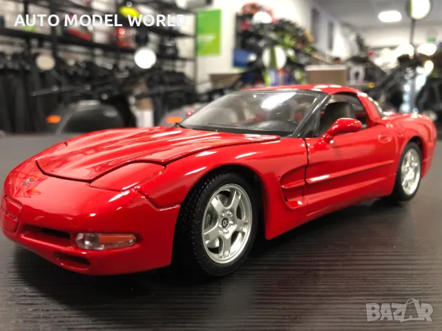 BBURAGO метална колекционерска количка CHEVROLET CORVETTE 1997г. 1:18, снимка 1 - Колекции - 47379641