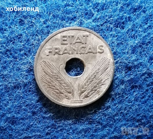 20 центимес Франция 1941, снимка 2 - Нумизматика и бонистика - 45723721