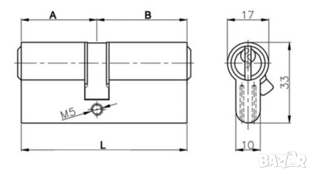 Нов МАУЕР ДЕКАБА К-т Защитен Двустранен Секретен ПАТРОН 54 (23/31)мм с Ключове за Брава Врата БАРТЕР, снимка 3 - Други - 51696053