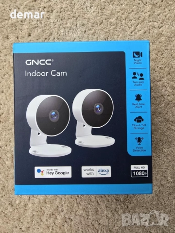 GNCC GC3 Комплект 2 броя вътрешна охранителна камера 1080P, CCTV, снимка 9 - IP камери - 51767514