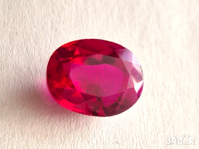 Естествен фасетиран рубин  5.90 k. Сертификат, снимка 3 - Други - 52242676
