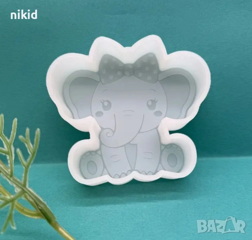 Слон слонче дълбок голям силиконов молд форма фондан шоколад гипс свещ декор, снимка 2 - Форми - 53516491