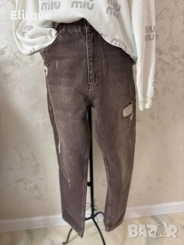 дънки мом фит