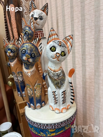 Котки от дърво 50см, 40см, 30см , снимка 13 - Статуетки - 28277352