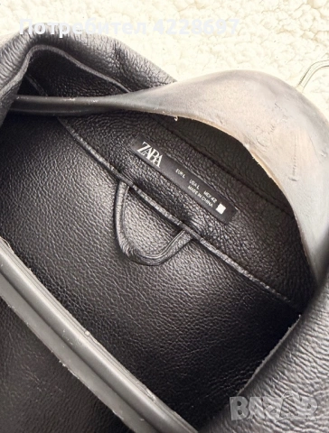 Мъжко кожено яке ZARA, снимка 7 - Якета - 54188605