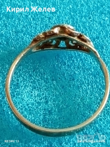 Ажурен сребърен пръстен винтидж стил майсторска изработка 52992, снимка 7 - Пръстени - 54005549