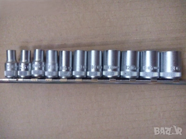 GENIUS TOOLS 11 броя 1/4 12стени качествени вложки .halfords advanced 11 броя 1/4 къси 6стени вложки