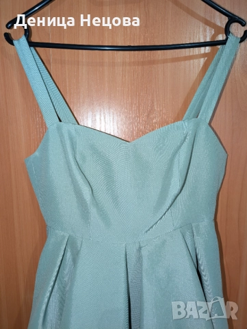 Официална рокля, къса рокля, рокля за сватба, зелена рокля, снимка 3 - Рокли - 52704742