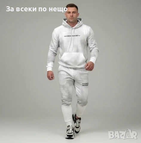 Мъжки Мек Удобен Памучен Спортен Комплект🔝Мъжки Спортен Екип MADE BY SOCIETY Код moskito35