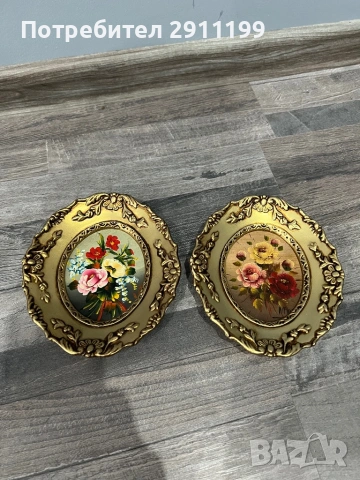 Елипсовидна картина, 4 бр., маслени бои, снимка 7 - Картини - 54242257