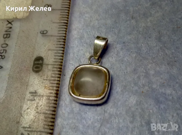 АР ДЕКО СТИЛ СКЪПОЦЕНЕН СРЕБЪРЕН ПЕНДАНТ СРЕБРО 925 с ШЛИФОВАН ЛУНЕН КАМЪК РЪЧНА ИЗРАБОТКА 49777, снимка 4 - Колиета, медальони, синджири - 49682445