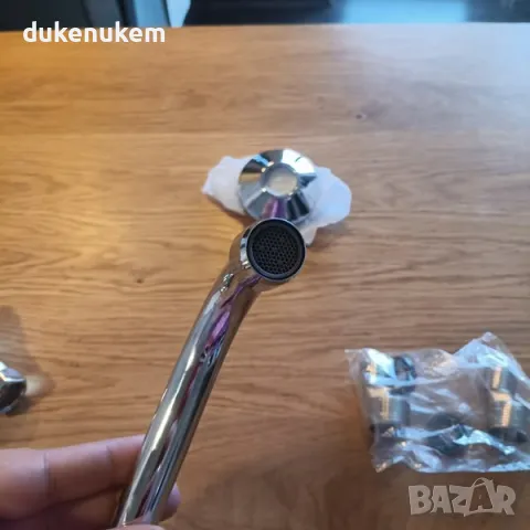 НОВ! Стенен смесителен кран за мивка с чучур 11 см, смесител, снимка 5 - Смесители - 50279987