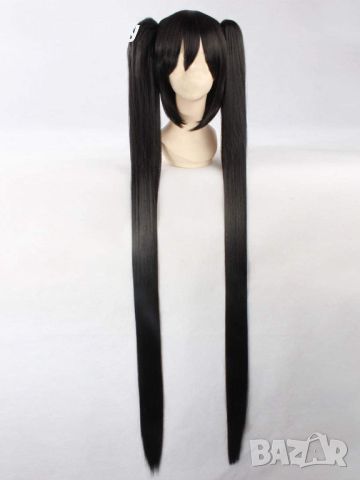 Hatsune Miku черна косплей перука, снимка 1 - Аксесоари за коса - 46343867
