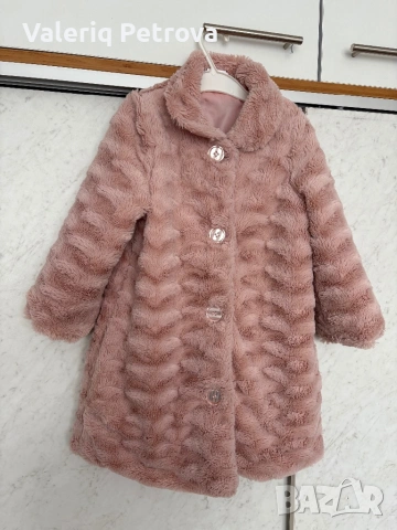 Зимно розово палто, снимка 2 - Детски якета и елеци - 53937573