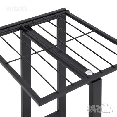 vidaXL 5-етажна стойка за цветя на колела 44x23x100 см черна желязо（SKU:343117）, снимка 3 - Други - 48672612