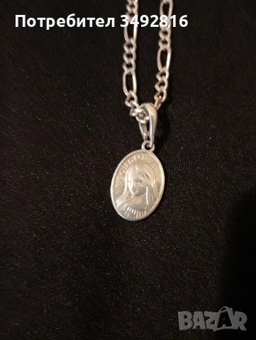 Сребърно колие и обеци -халки, снимка 2 - Колиета, медальони, синджири - 53485004