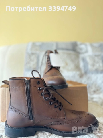 Мъжки обувки от естествена кожа Mango 40/41, снимка 2 - Мъжки боти - 52903093
