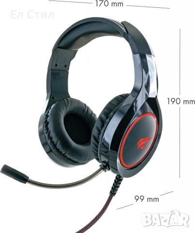 Геймърски слушалки с микрофон Schwaiger GH50, снимка 6 - Слушалки, hands-free - 53611424