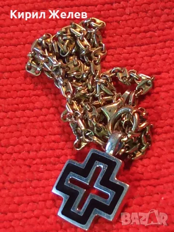 СРЕБЪРЕН КРЪСТ 925 с БЯЛА ПОЗЛАТА и ЕМАЙЛ ИТАЛИЯ с СРЕБЪРНА ВЕРИЖКА СРЕБРО 925 с ЖЪЛТА ПОЗЛАТА 49967, снимка 14 - Колиета, медальони, синджири - 49957894