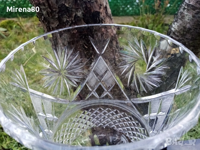 Българска кристална ваза, снимка 4 - Вази - 54133755