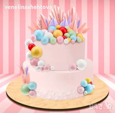 108 броя топчета топки на тел от стиропор за декорация на торта , снимка 3 - Други - 50991866