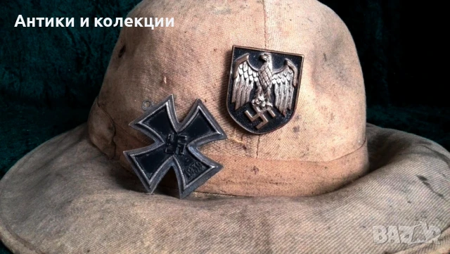 Каска шлем африкански корпус вермахт , снимка 6 - Антикварни и старинни предмети - 51261527