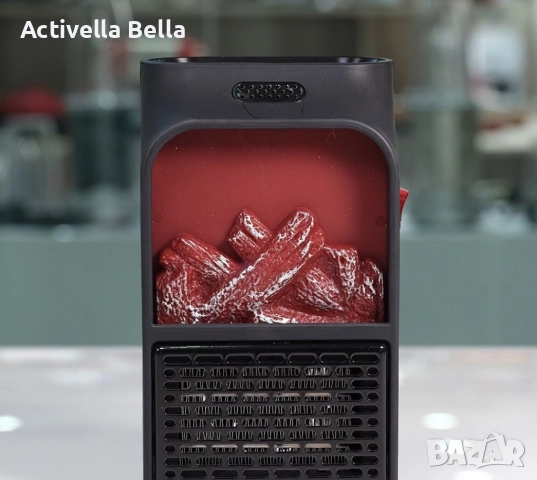 TV249 Мини печка с камина ефект / Материал: ABS; Цвят: черен; Напрежение: 220 V; Мощност: 500 W; Раз, снимка 2 - Отоплителни печки - 52557896