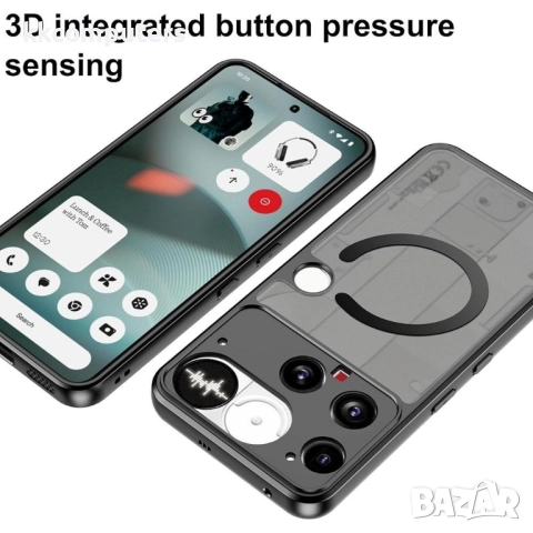 Магнитен калъф за Nothing Phone (3) 5G- Матов PC гръб, TPU рамка, MagSafe, Прахоустойчив, Вкл Протек, снимка 4 - Калъфи, кейсове - 52659643
