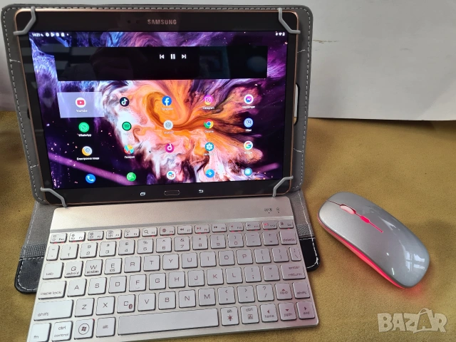 Samsung Galaxy Tab S 128GB 10.5 LTE 
  bluetooth клавиатура и мишка с подсветка и кейс. 