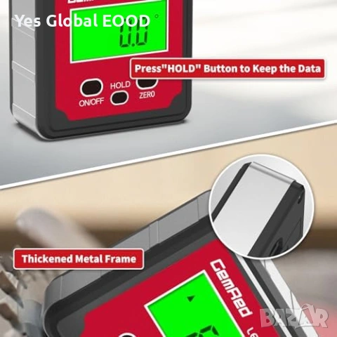 GemRed дигитален ъгломер магнитен LCD, снимка 6 - Друга електроника - 53606223