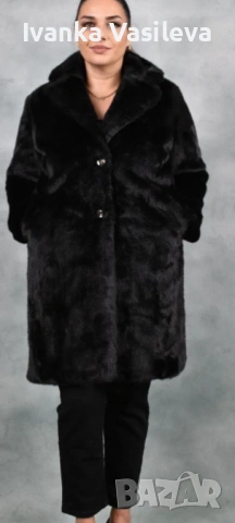 Дамско зимно палто от еко косъм за ГО до 120см цена 25евро , снимка 2 - Якета - 53757742