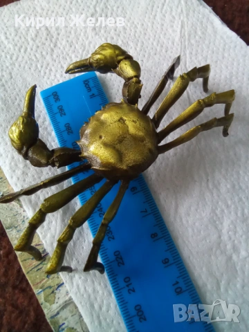 Бронзова фигурка на рак 24049, снимка 7 - Антикварни и старинни предмети - 53220857
