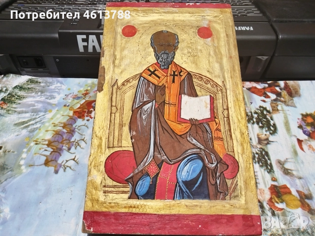 Стара ръчно рисувана икона, снимка 2 - Икони - 52171037