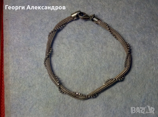 РАЗКОШНА Маркова СРЕБЪРНА ГРИВНА Сребро 925 ITALY с Бяла ПОЗЛАТА, снимка 4 - Гривни - 52870883