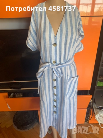 Ленена рокля Mango, размер M/L, снимка 3 - Рокли - 51976861