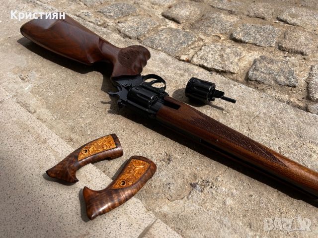 Ловна пушка Алфа с два барабана Магнум 22 калибър чешка , снимка 6 - Ловно оръжие - 45436509