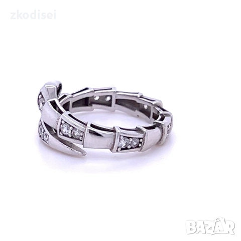 Златен дамски пръстен BULGARI 3,20гр. размер:55 14кр. проба:585 модел:36265-6, снимка 3 - Пръстени - 52923905