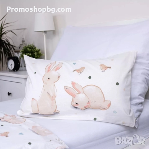 Детски спален комплект Bunny, 100 % памук, 2 части, 100x135 см, снимка 4 - Детски комплекти - 51531738