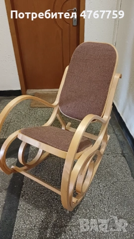 Люлеещ се дървен стол, снимка 4 - Столове - 53862251