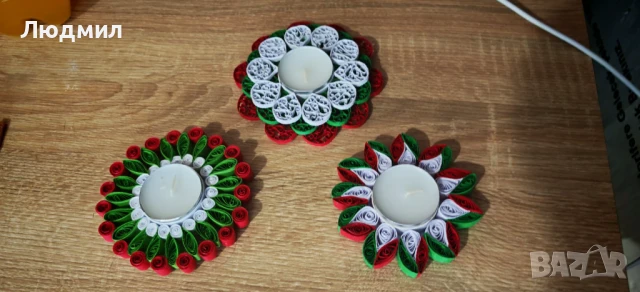 Квилинг свещници, ръчно изработени 