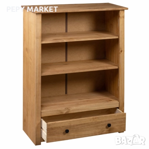 Библиотека, 80x35x110 см, бор масив, Panama Range Цвят: Естествен цвят на дървото Размери: 80 x 35 x, снимка 4 - Шкафове - 51441475