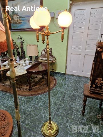 Уникална много красива антикварна английска бронзова подова лампа , снимка 6 - Антикварни и старинни предмети - 45552846