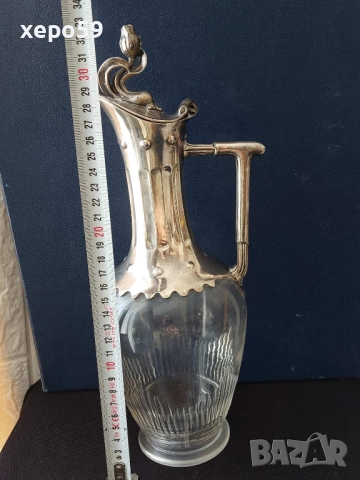 WMF-кана за вино,кристал и посребрен метал 1900г.вместимост 1200мл., 600 лв, снимка 6 - Аксесоари за кухня - 52273013