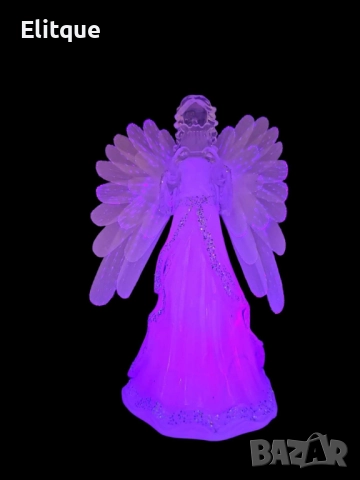 Коледна украса ангел, светещ, 22см , снимка 2 - Декорация за дома - 52903786