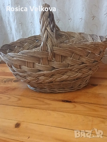 Голяма ръчно плетена кошница 