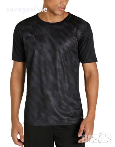 Мъжка тениска PUMA IndividualRise Graphic Football Tee Black, снимка 1 - Тениски - 46425189