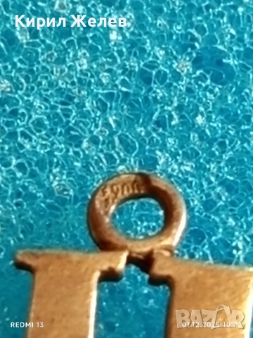 Старинен Арт нуво сребърен пендант проба 900 буква Ц майсторска ръчна изработка 52387, снимка 4 - Колиета, медальони, синджири - 52603770