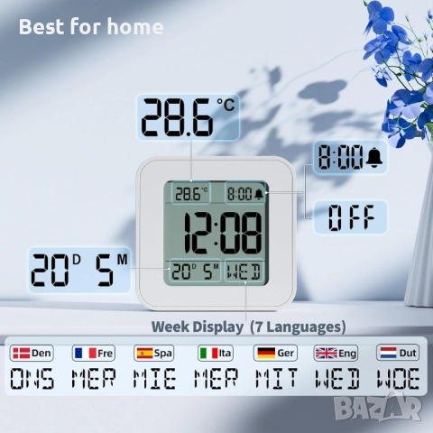  Будилник, за нощно шкафче, снимка 3 - Друга електроника - 52224044